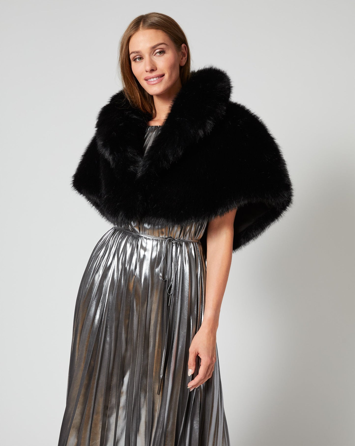 Faux Fox Fur Cape