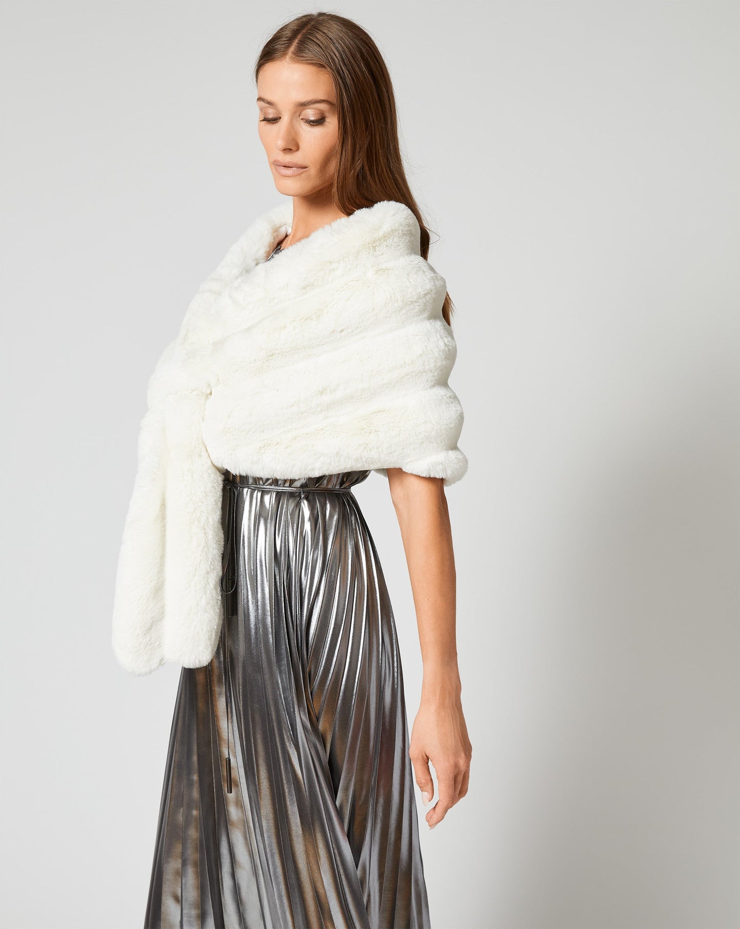 Glam Chinchilla Faux  Fur Wrap