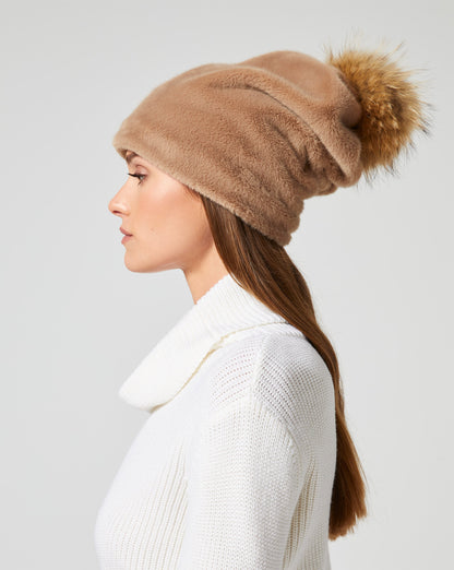 Teddy Mink Faux Fur Beanie