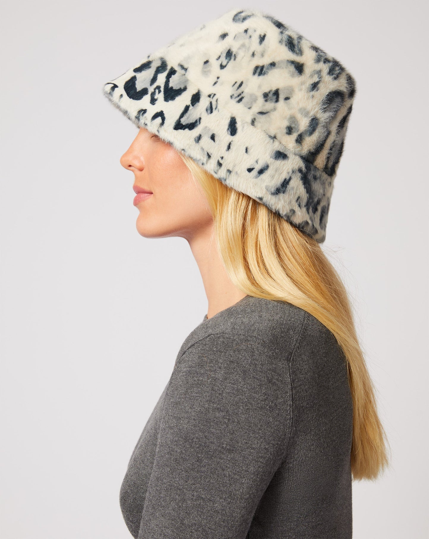 Snow Leopard Print Bucket Hat