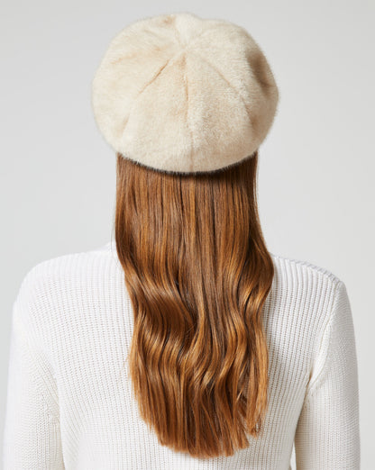 Mink Faux Fur Newsboy Hat