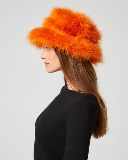 Marabou Feather Bucket Hat