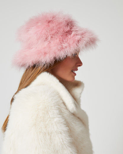 Marabou Feather Bucket Hat