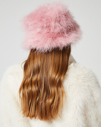 Marabou Feather Bucket Hat