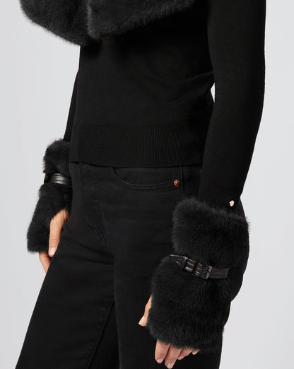 Mink Faux Fur Fingerless Gloves