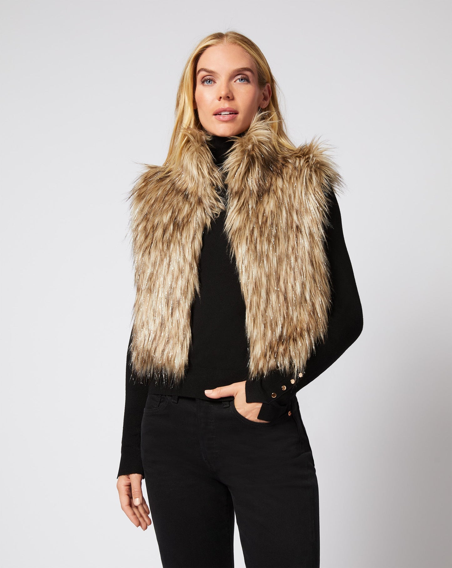 Kate Long Hair Faux  Fur Vest