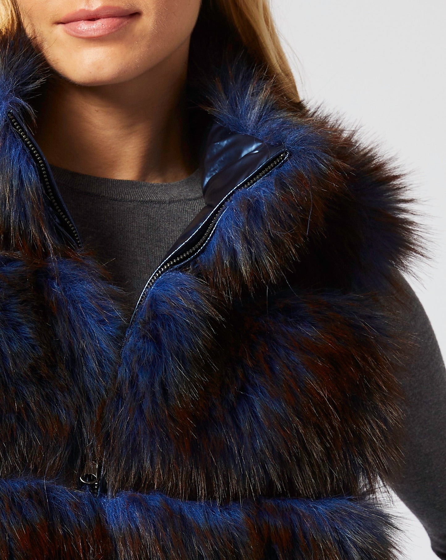 Katy Tipped Fox Faux Fur Vest