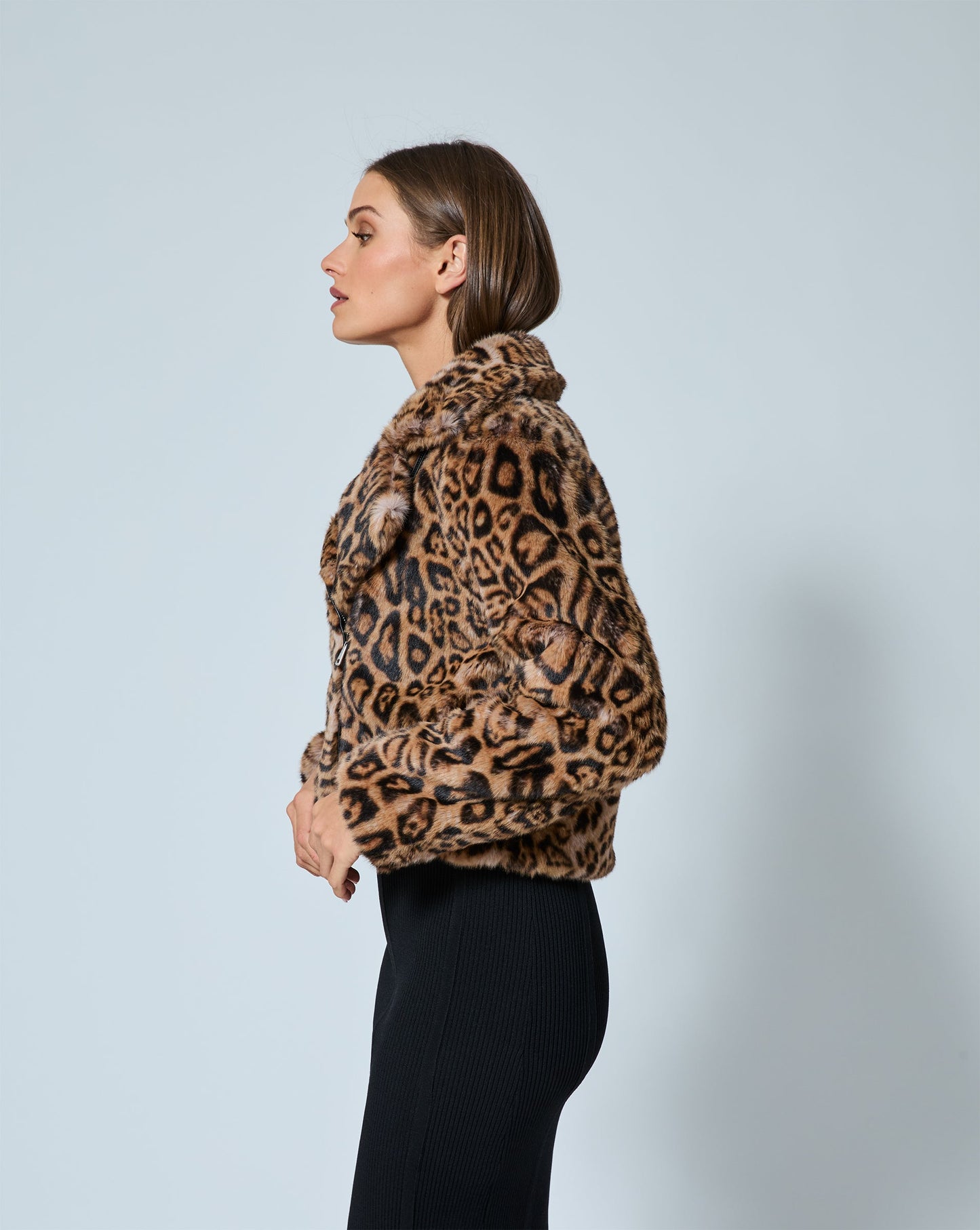 Moto Mink Faux Fur Jacket