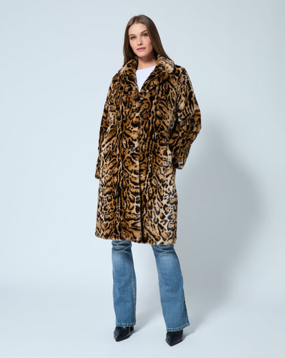 Cheetah Print Faux Fur Coat