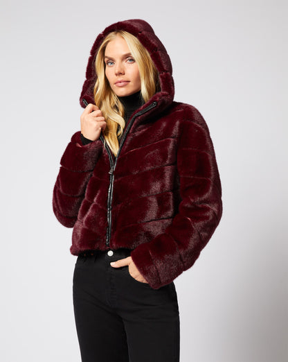 Mila Faux Fur Mink Hooded Jacket