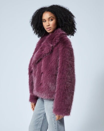 Double Breasted Faux Fur Mink Jacket