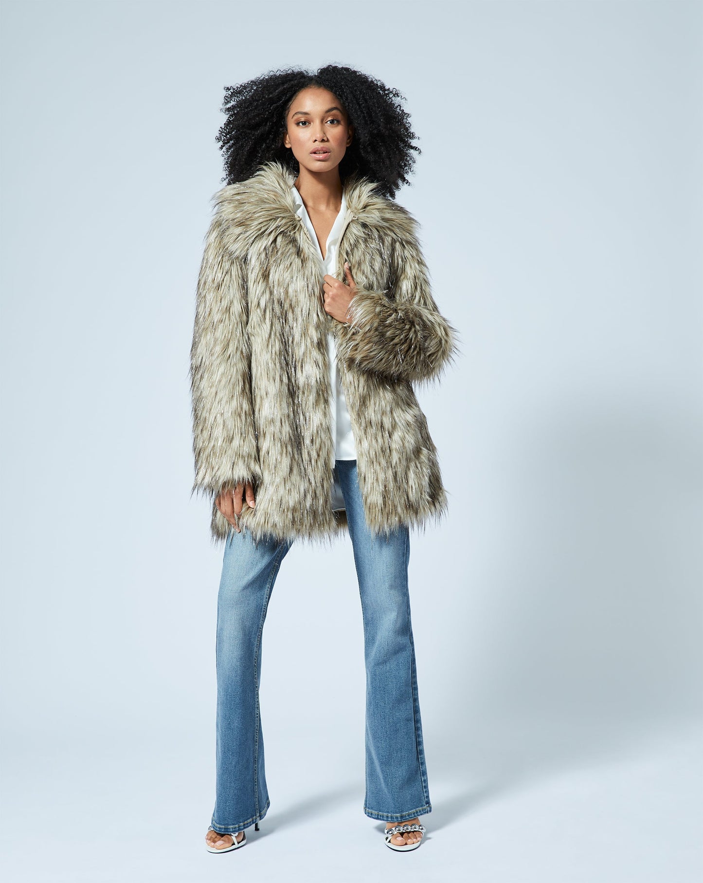 Long Hair Fox Faux Fur Coat