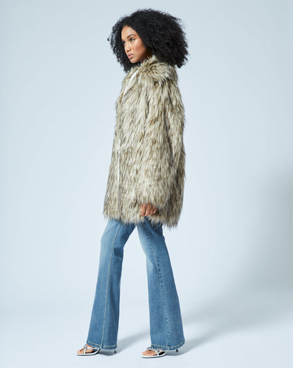 Long Hair Fox Faux Fur Coat