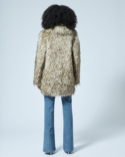 Long Hair Fox Faux Fur Coat