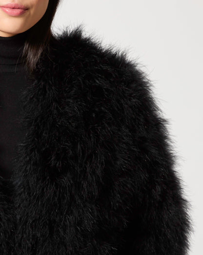 Shaggy Cropped Mongolian Faux Fur Jacket