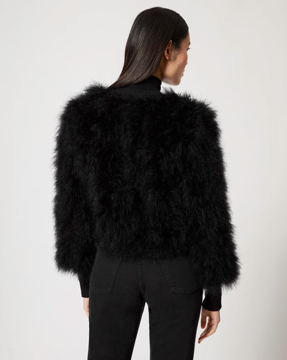 Shaggy Cropped Mongolian Faux Fur Jacket