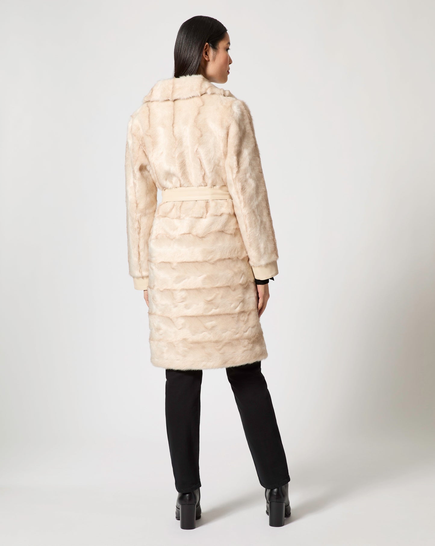 Margaux Faux Persian Lamb & Faux Leather Coat