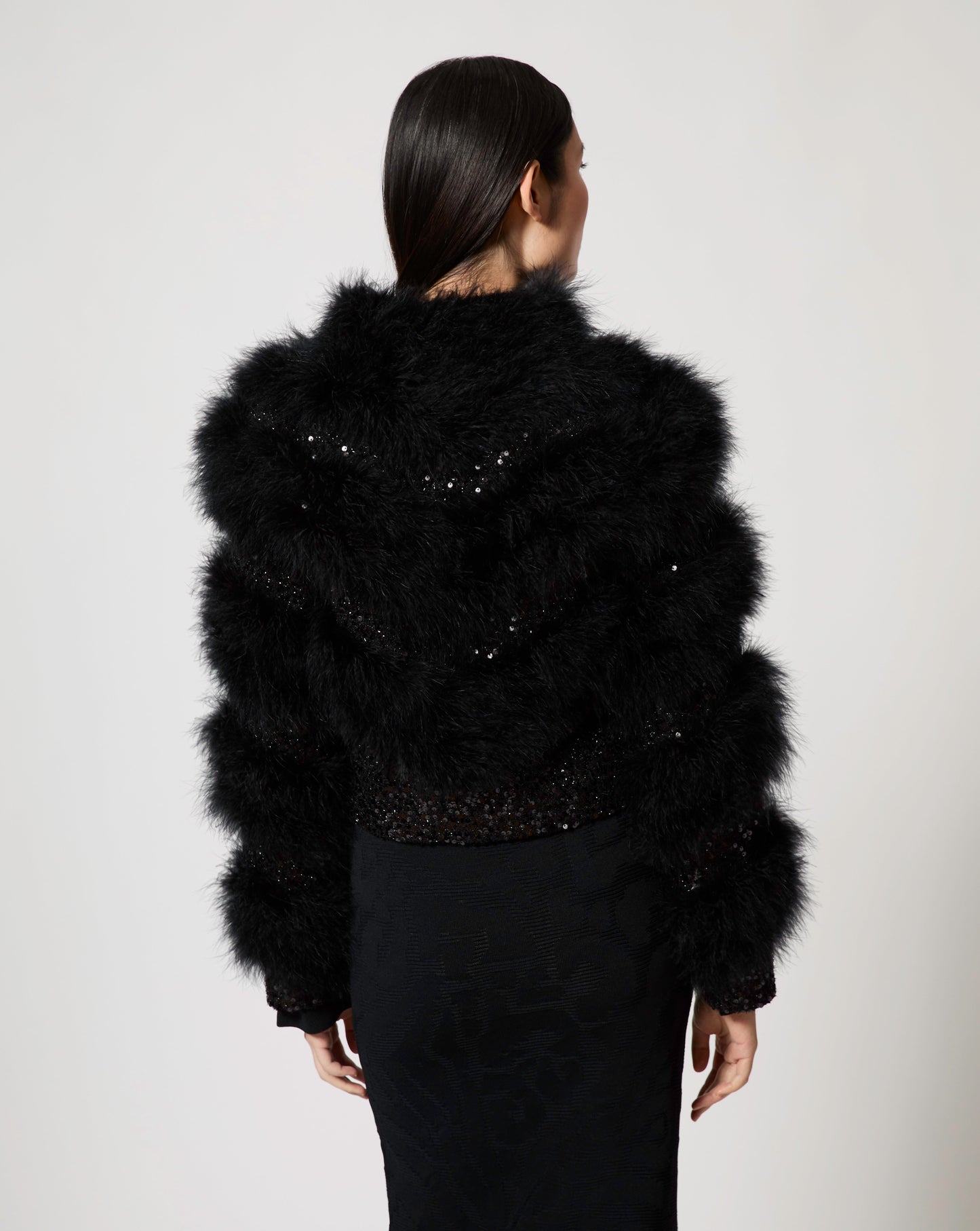 Blair Sparkle Tweed & Maribou Feather Jacket