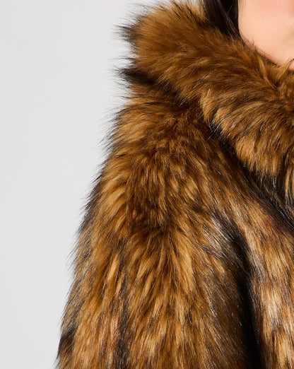 Cutaway Fox Faux Fur Jacket