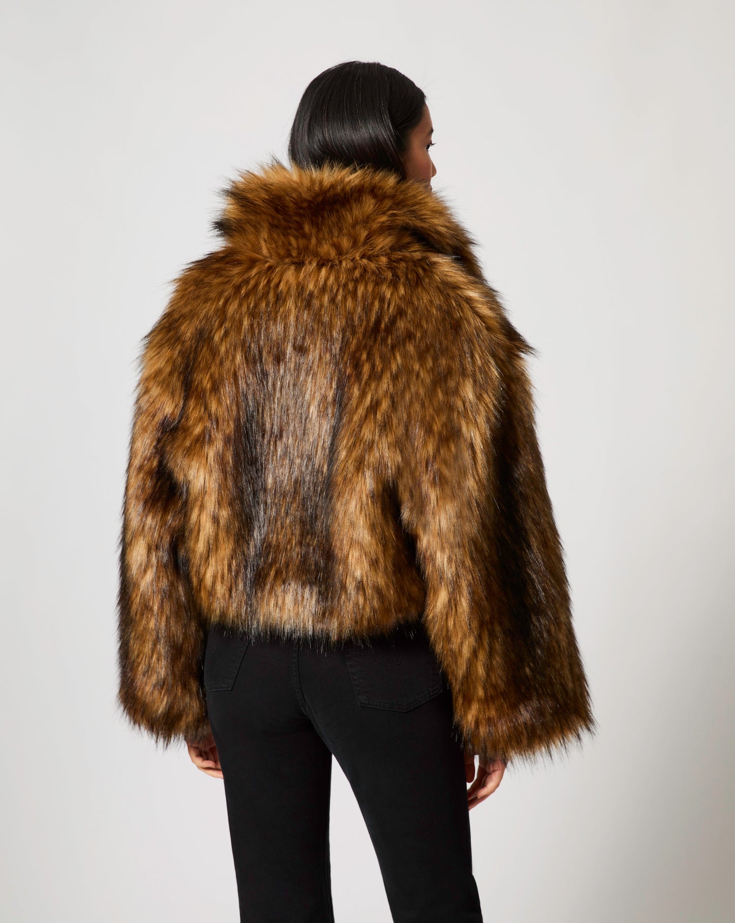 Cutaway Fox Faux Fur Jacket