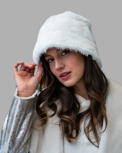 Moonstone Metallic Faux Shearling Bucket Hat