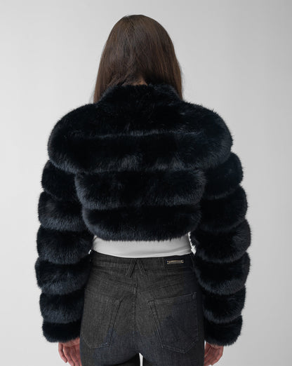 Cropped Faux Fur Jacket