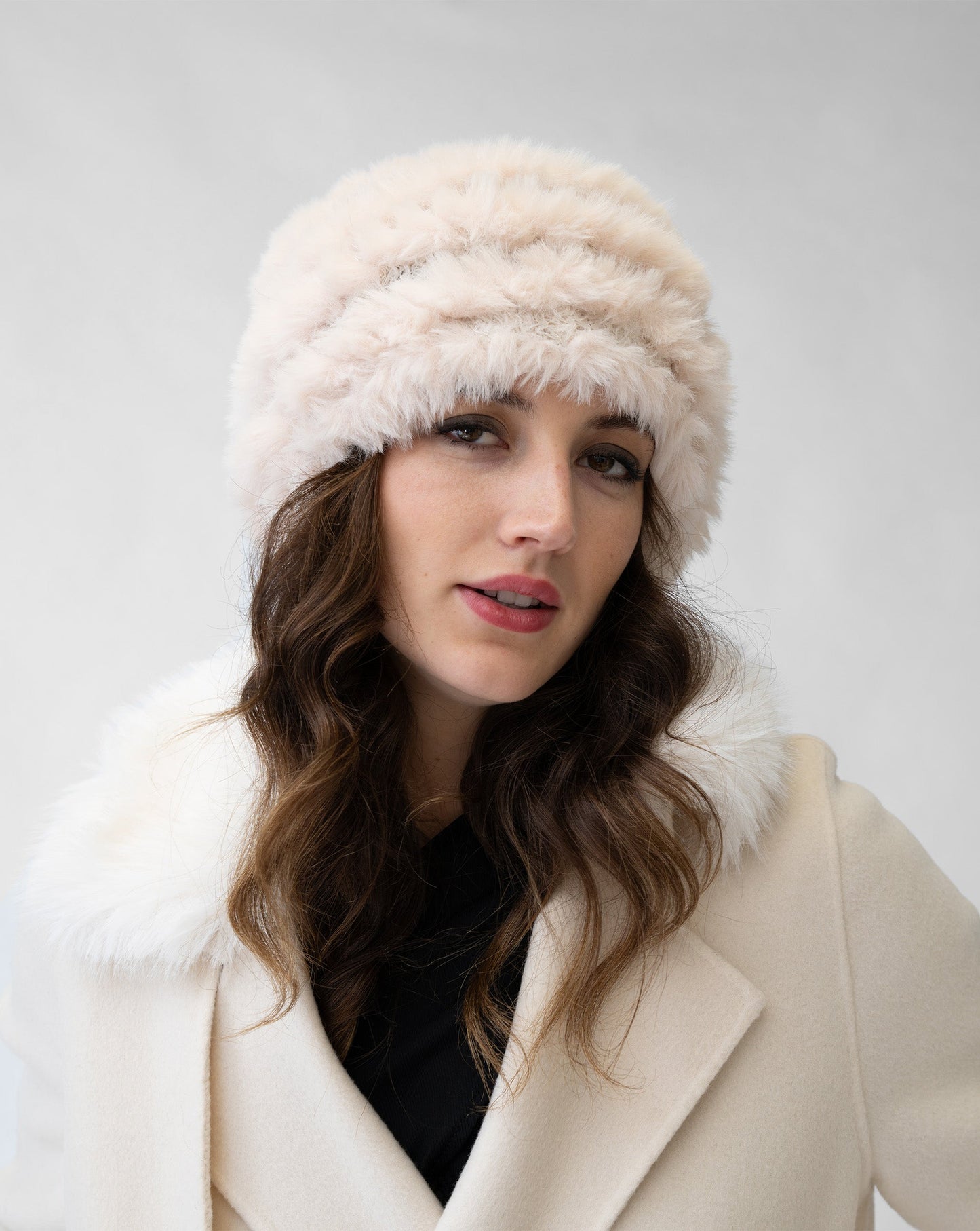 FINAL SALE - Faux Fur Knit Hat