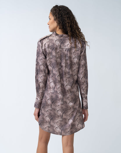 Snake Print Mini Shirtdress