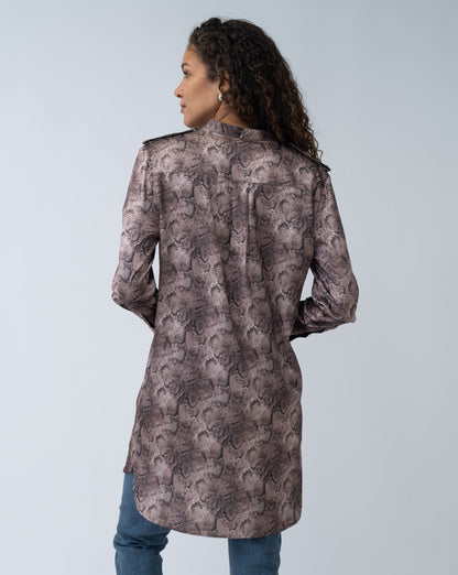 Snake Print Mini Shirtdress