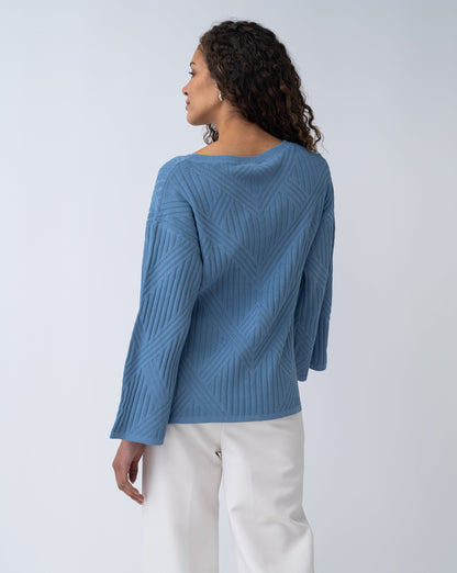 Voluminous Sleeve Ribbed Sweater