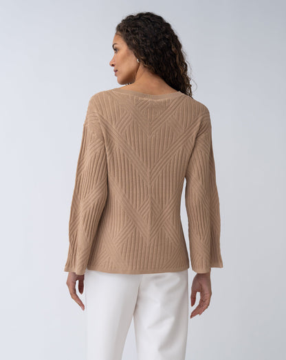 Voluminous Sleeve Ribbed Sweater