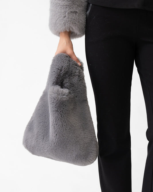 FINAL SALE - Top Handle Faux Fur Bag