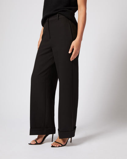 Wide Leg Cuffed Trouser Pant