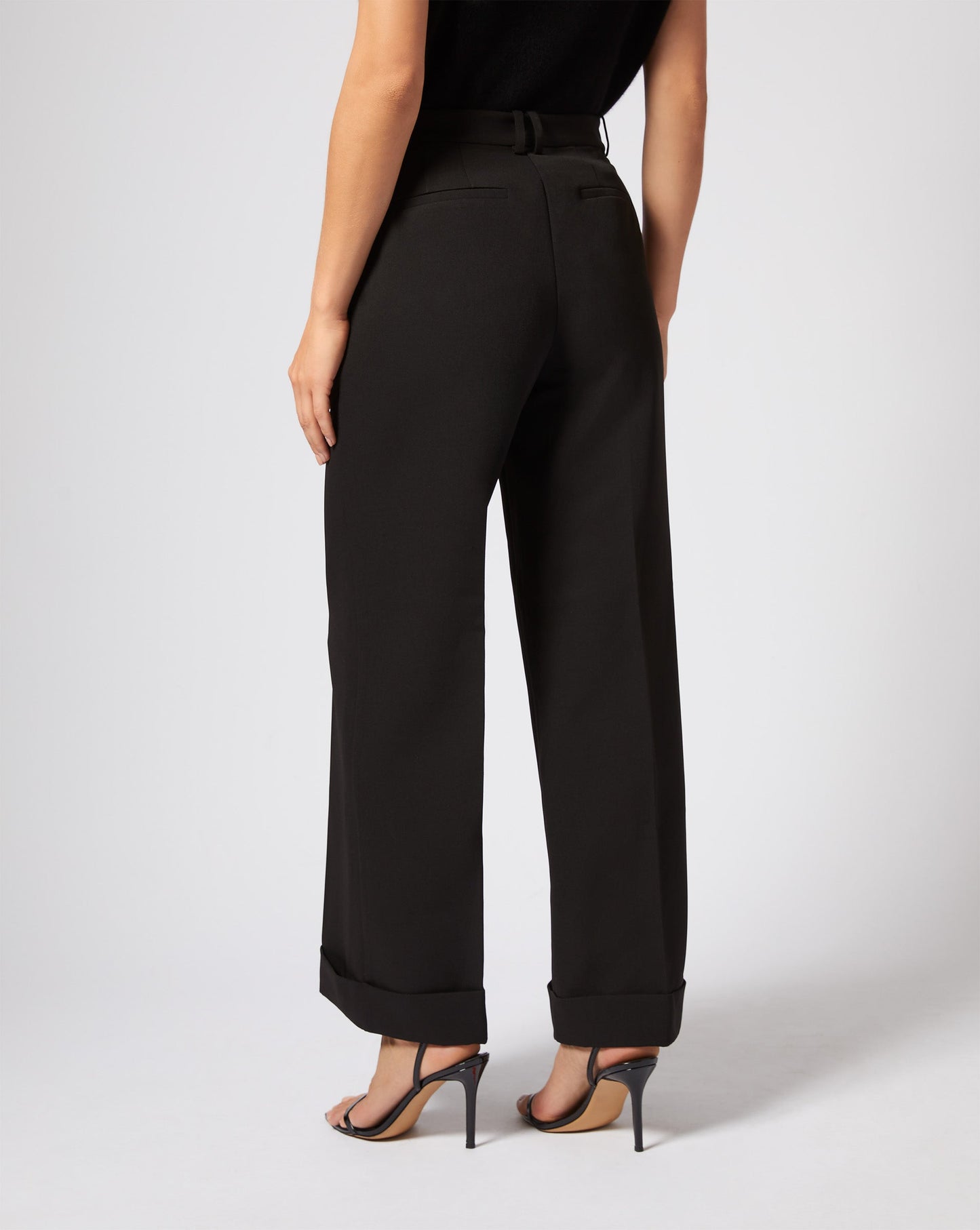 Wide Leg Cuffed Trouser Pant