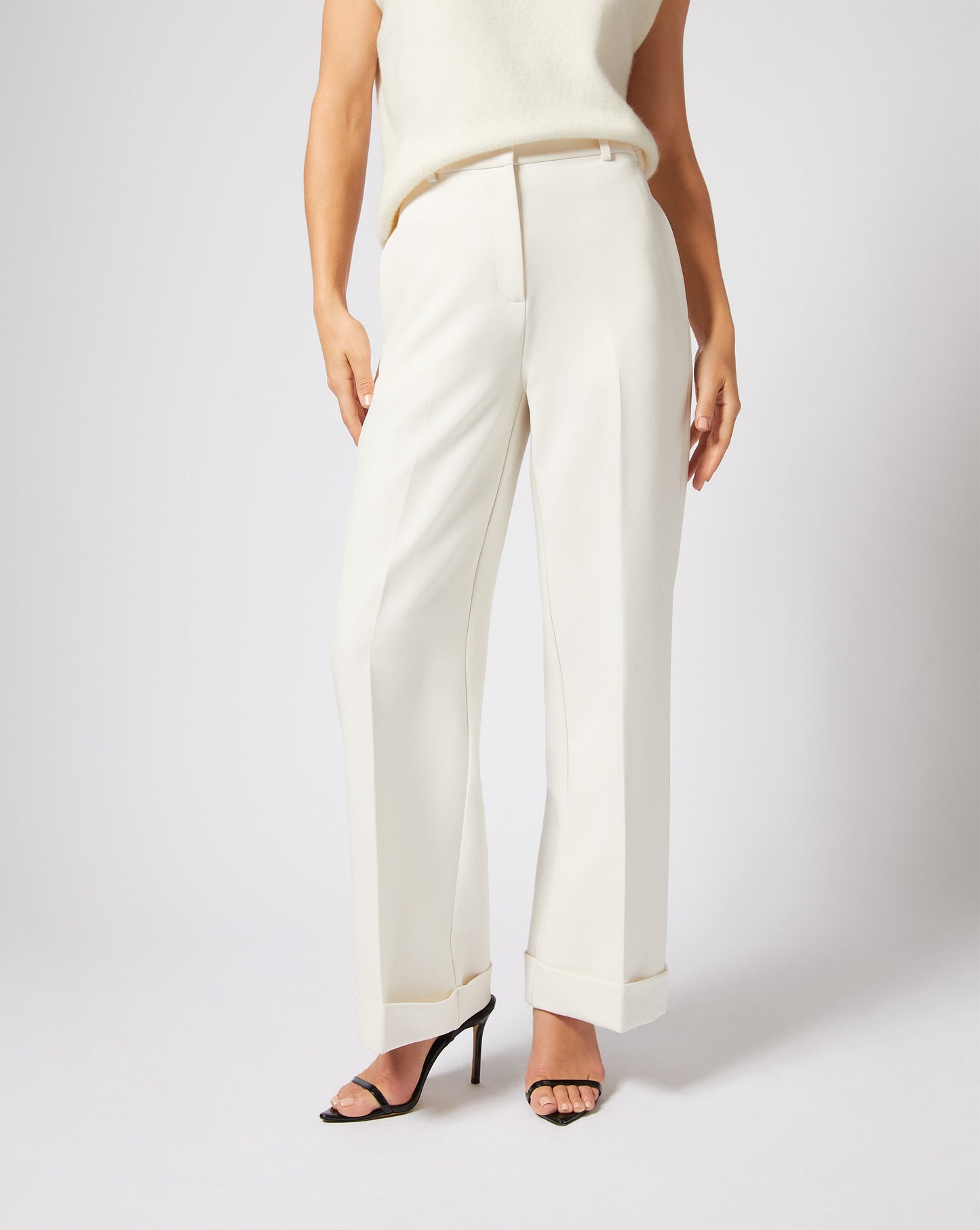 Wide Leg Cuffed Trouser Pant