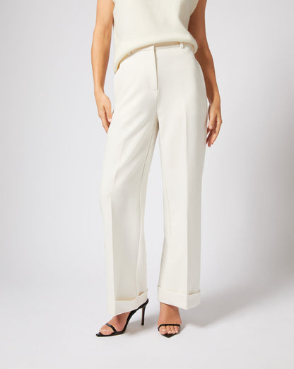 Wide Leg Cuffed Trouser Pant