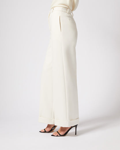 Wide Leg Cuffed Trouser Pant