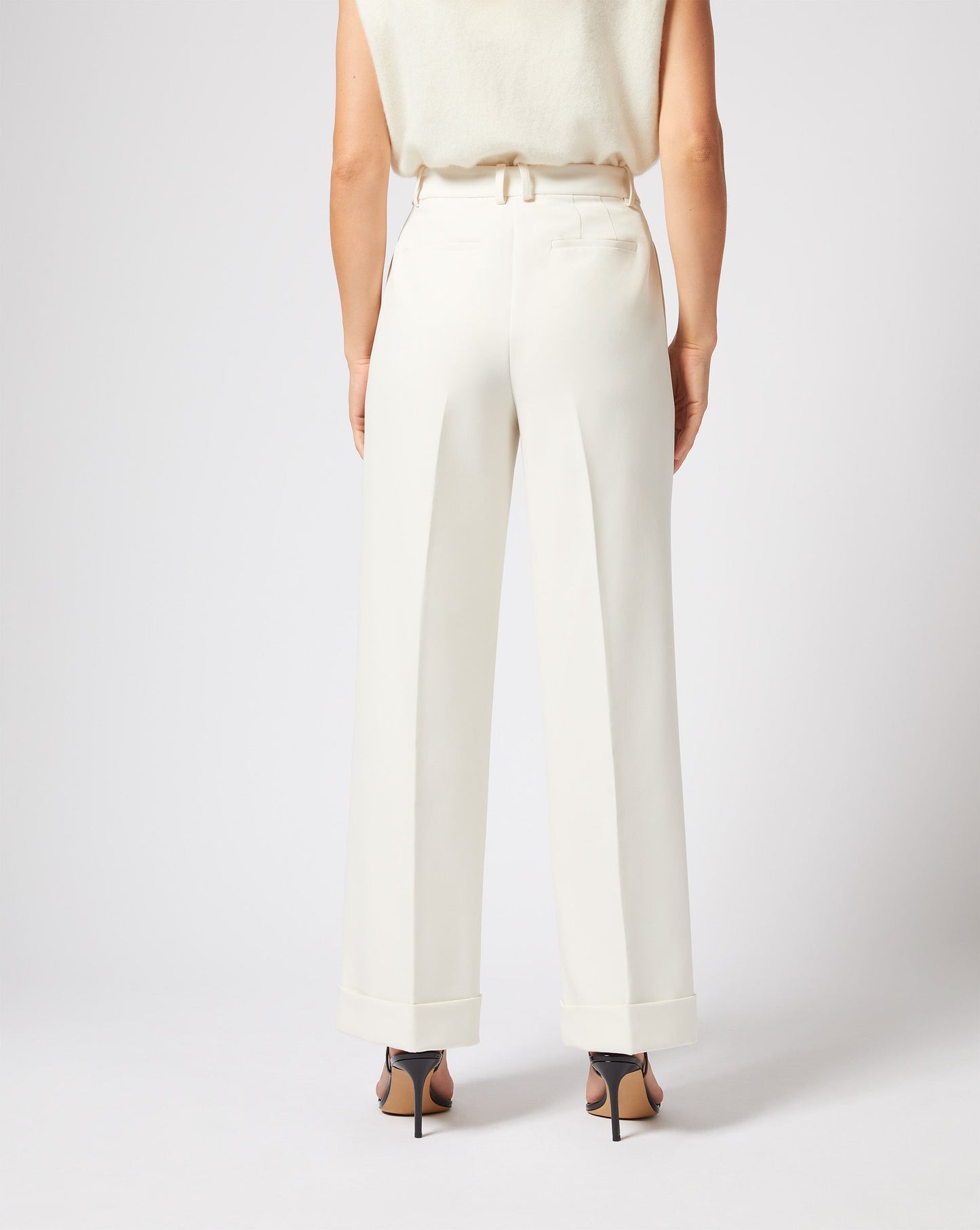 Wide Leg Cuffed Trouser Pant