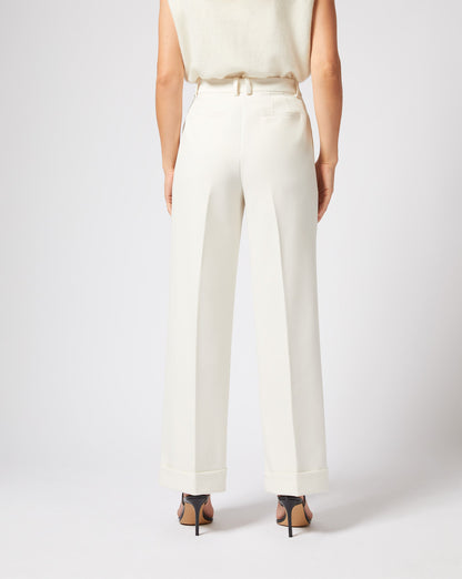 Wide Leg Cuffed Trouser Pant