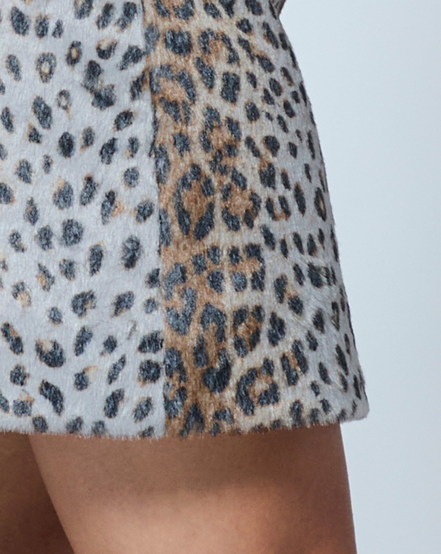 Cheetah Print Faux Fur Mini Skirt