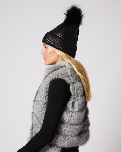 Adison Faux Fur Pom Pom Beanie