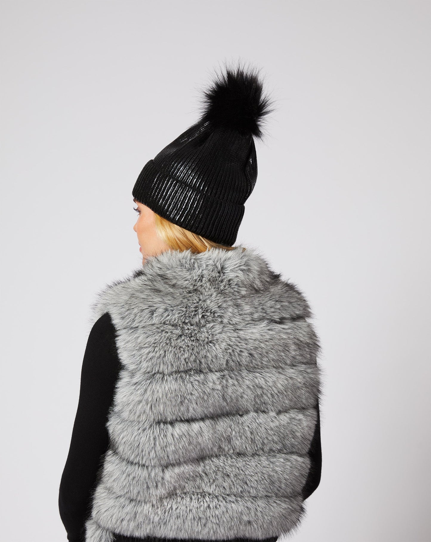 Adison Faux Fur Pom Pom Beanie