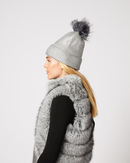 Adison Faux Fur Pom Pom Beanie