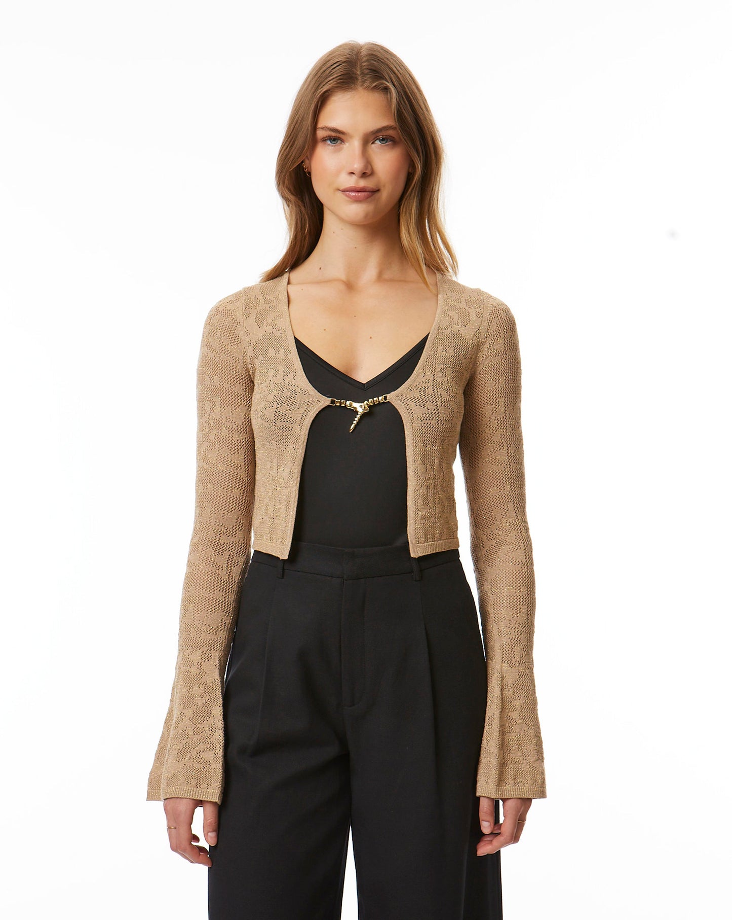 Serpent Lurex Shrug Sweater