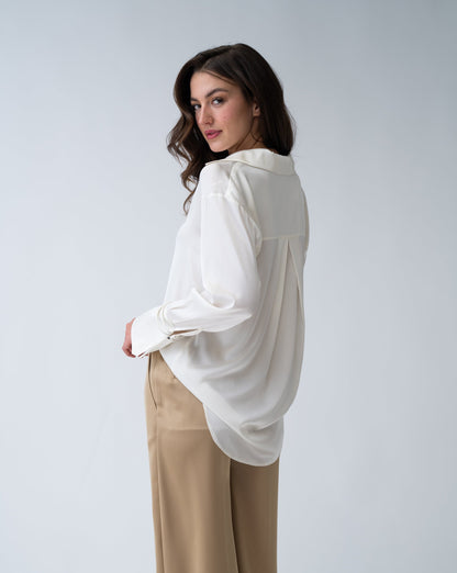 Notch Collar Long Sleeve Top