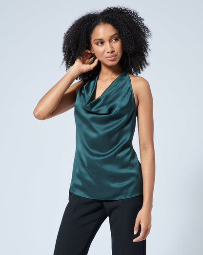 Jewel Back Cowl Neck Sleeveless Top