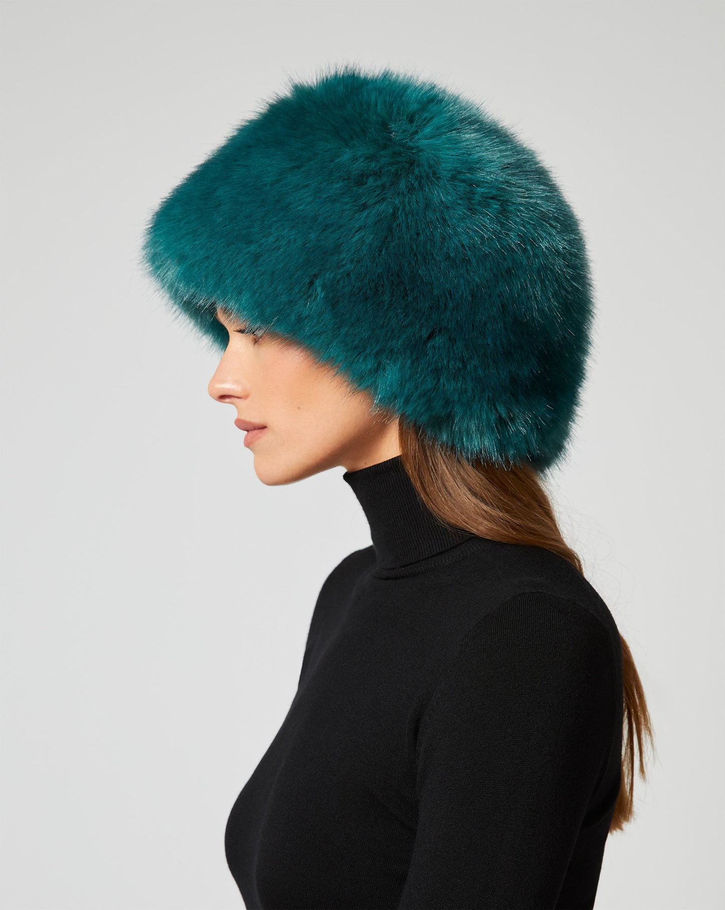 Pill Box Fox Faux Fur Hat