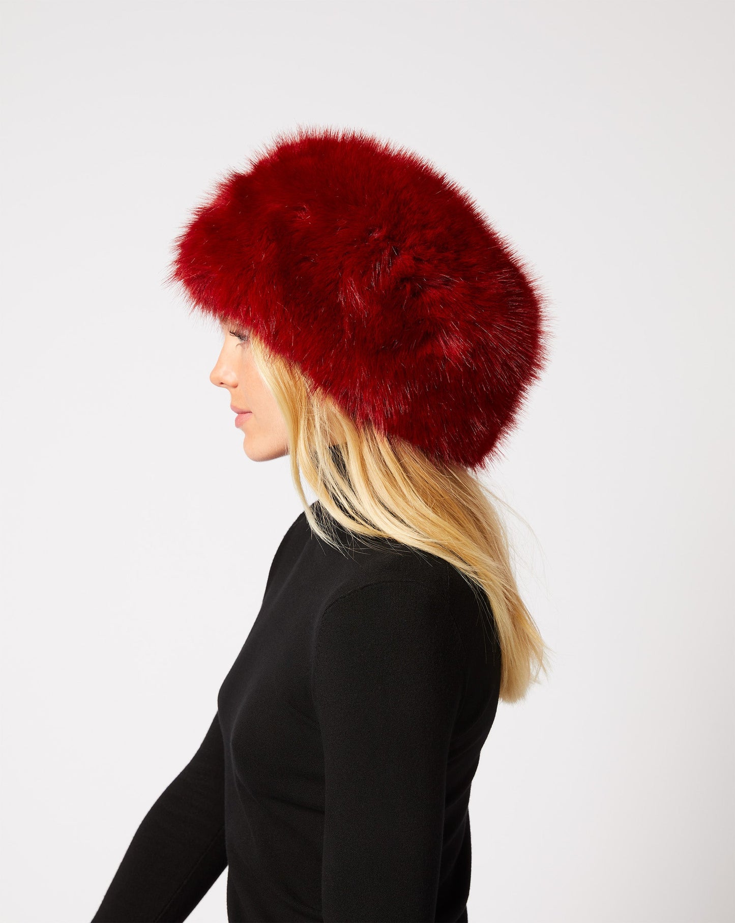 Pill Box Fox Faux Fur Hat