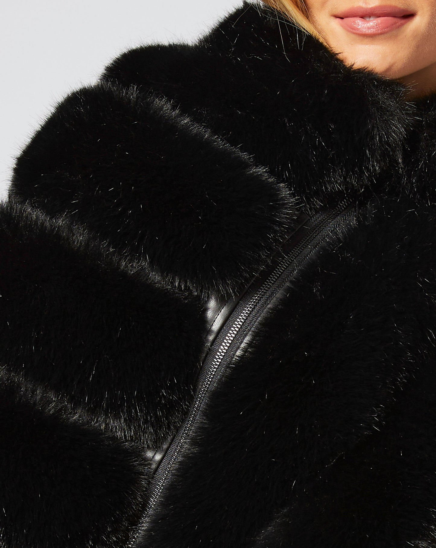 Channel Quilted Mink Faux Fur Cape