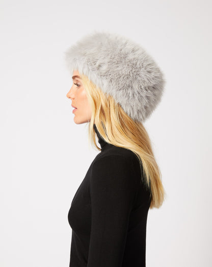 Pill Box Fox Faux Fur Hat